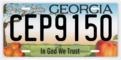 GA license plate CEP9150