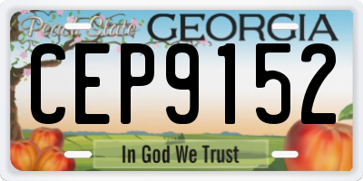 GA license plate CEP9152