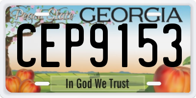GA license plate CEP9153