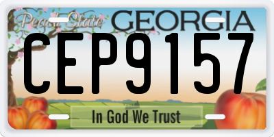 GA license plate CEP9157
