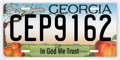 GA license plate CEP9162