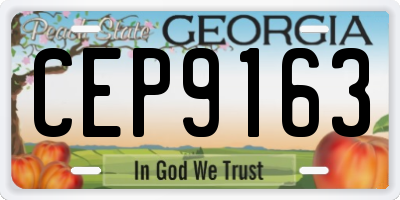 GA license plate CEP9163
