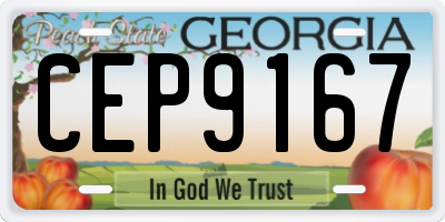 GA license plate CEP9167