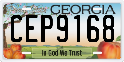 GA license plate CEP9168