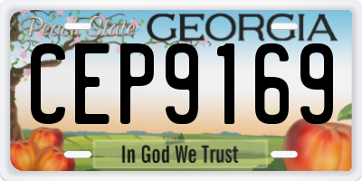 GA license plate CEP9169