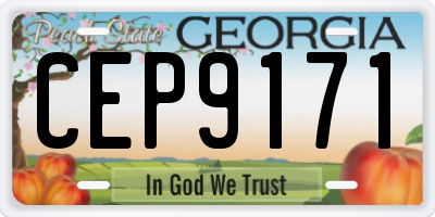 GA license plate CEP9171
