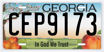 GA license plate CEP9173