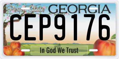 GA license plate CEP9176