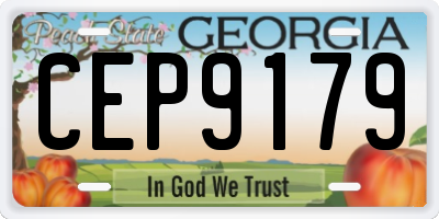 GA license plate CEP9179