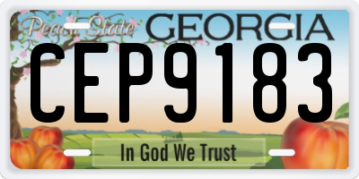 GA license plate CEP9183