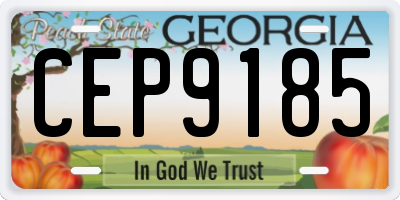 GA license plate CEP9185
