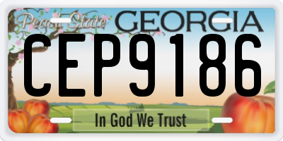 GA license plate CEP9186