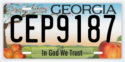 GA license plate CEP9187