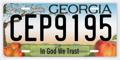GA license plate CEP9195