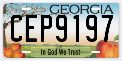 GA license plate CEP9197