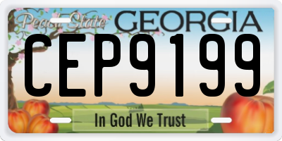 GA license plate CEP9199