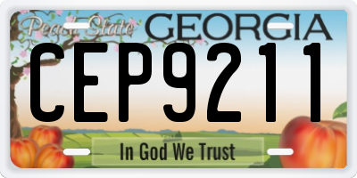 GA license plate CEP9211