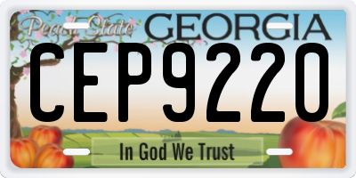 GA license plate CEP9220