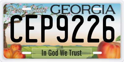 GA license plate CEP9226