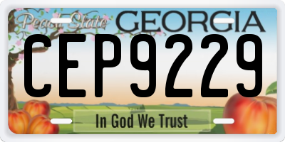 GA license plate CEP9229