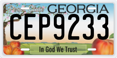 GA license plate CEP9233