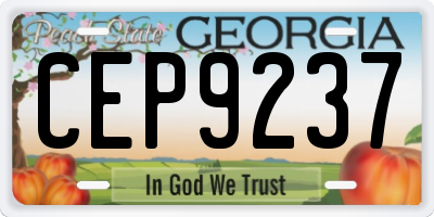 GA license plate CEP9237