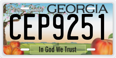 GA license plate CEP9251