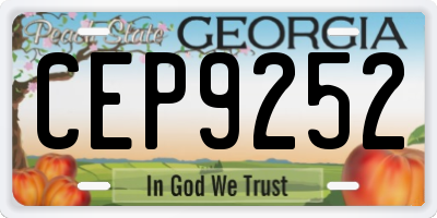 GA license plate CEP9252