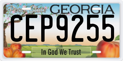 GA license plate CEP9255