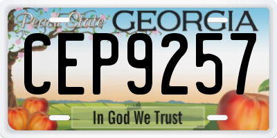 GA license plate CEP9257