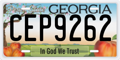 GA license plate CEP9262