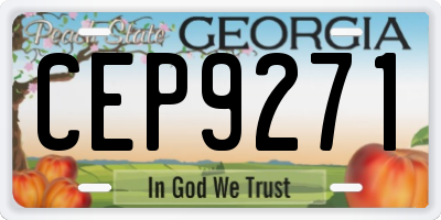 GA license plate CEP9271