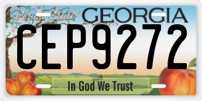 GA license plate CEP9272
