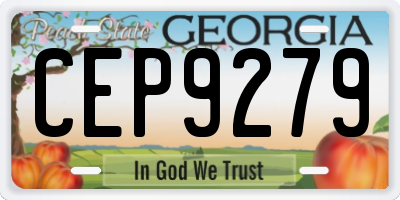 GA license plate CEP9279