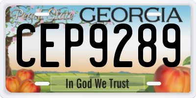 GA license plate CEP9289