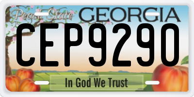 GA license plate CEP9290