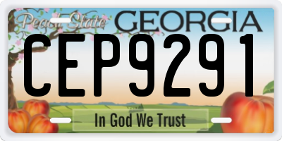 GA license plate CEP9291