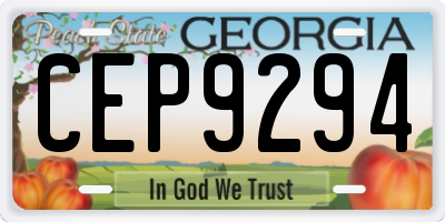 GA license plate CEP9294