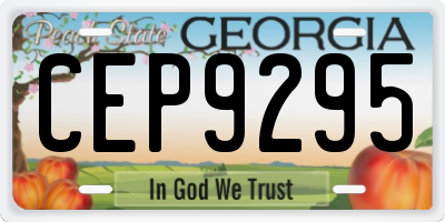 GA license plate CEP9295