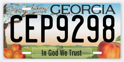 GA license plate CEP9298
