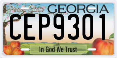 GA license plate CEP9301