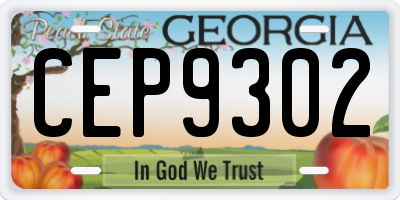 GA license plate CEP9302