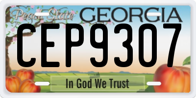 GA license plate CEP9307