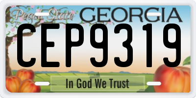 GA license plate CEP9319