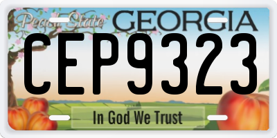 GA license plate CEP9323