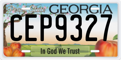 GA license plate CEP9327
