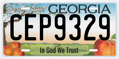 GA license plate CEP9329