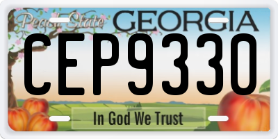 GA license plate CEP9330