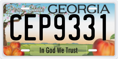GA license plate CEP9331