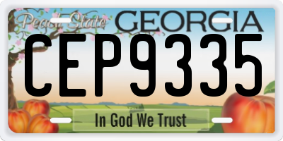 GA license plate CEP9335